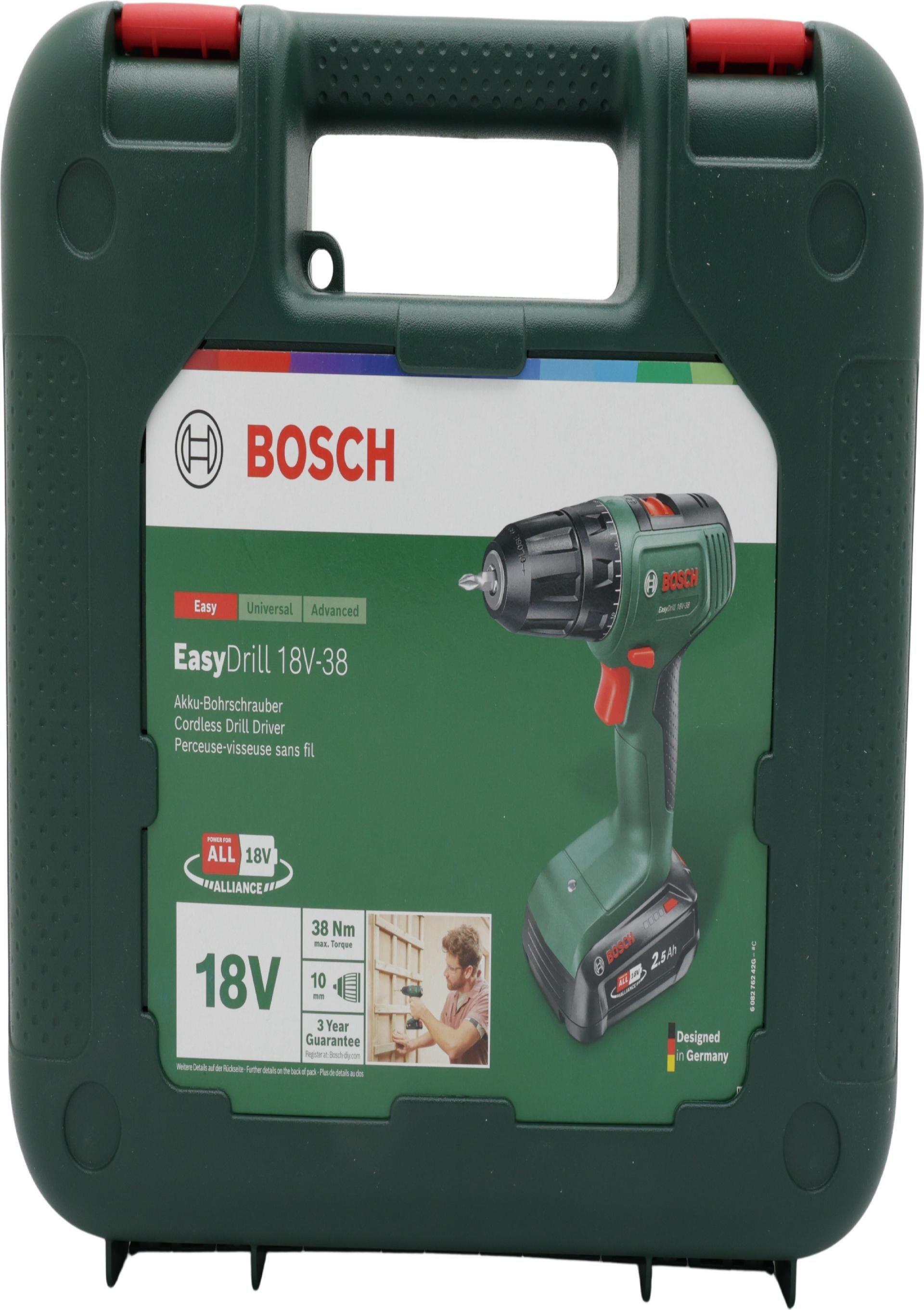 Berbequim Aparafusador sem Fios BOSCH EasyDrill 18V-38 (Verde/Preto)