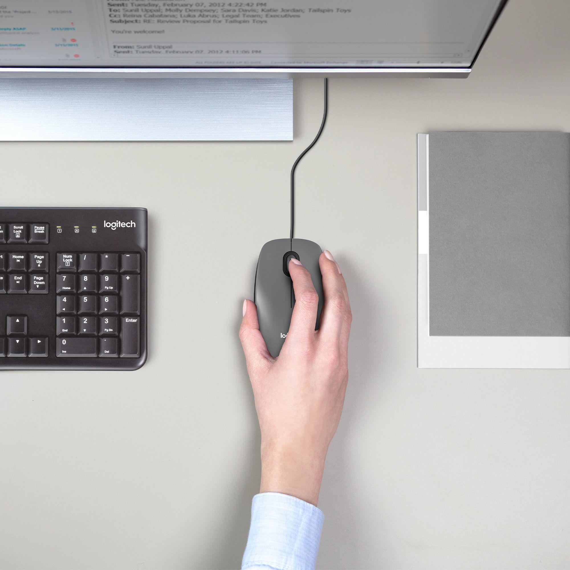 Rato LOGITECH M100 (Ambidestro - 1000 DPI - Ótico - Preto) — miniatura 2