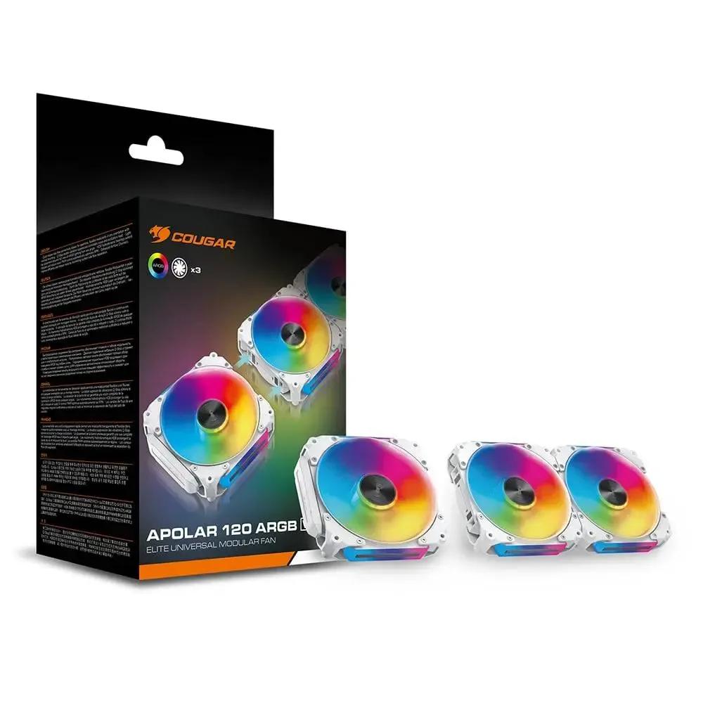 Ventoinha para Caixa de PC COUGAR Apolar 120 ARGB Reverse Blade (ARGB - Branco) — miniatura 3