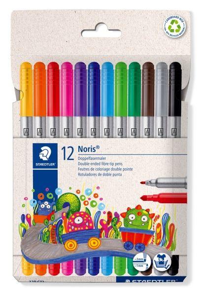 Marcadores de Fibra de Ponta Dupla STAEDTLER Noris 320 C12 (Polipropileno - Cores sortidas)