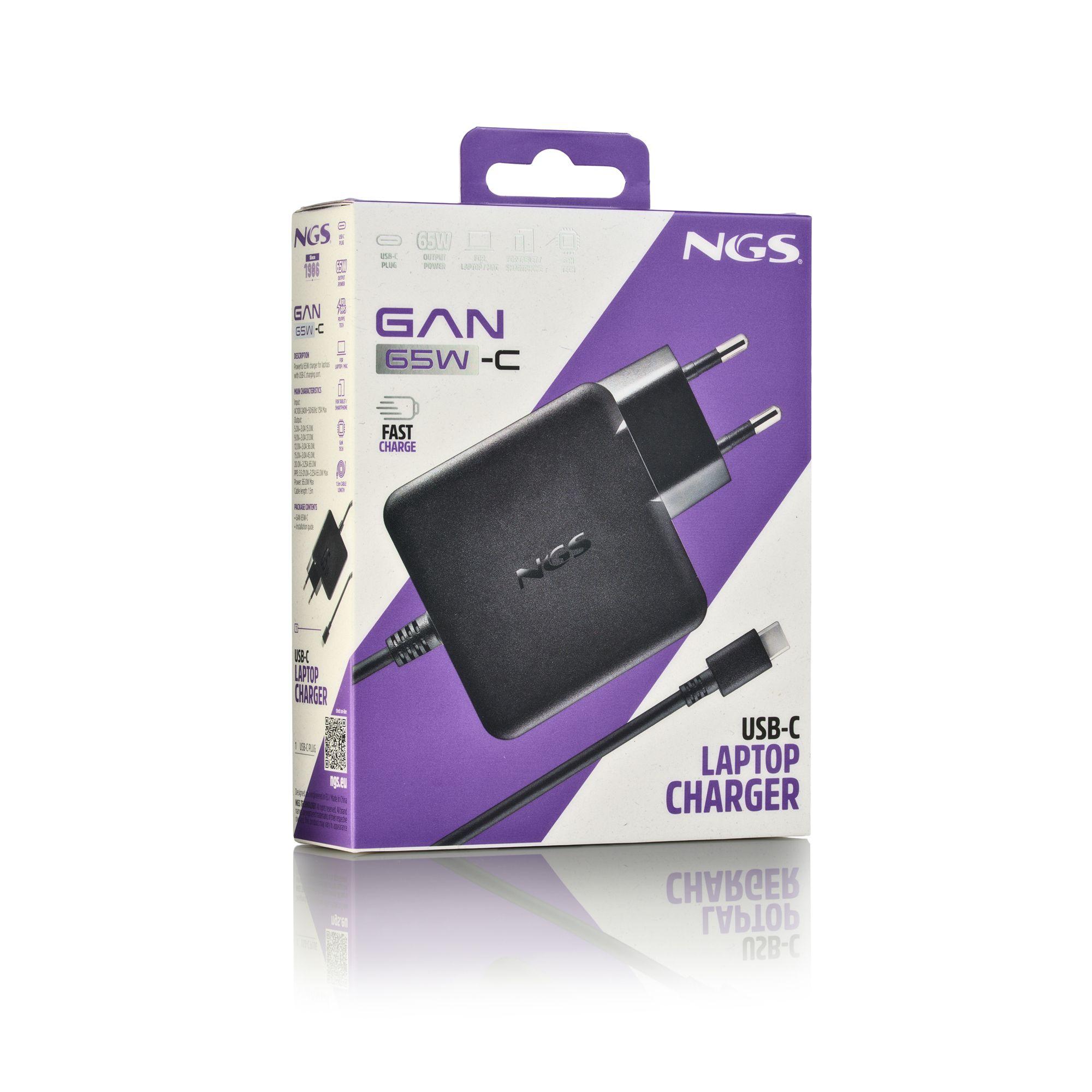 Carregador de Parede NGS GAN 65W-C (65 W - 1.2 A - 3 A - Preto), miniatura 7