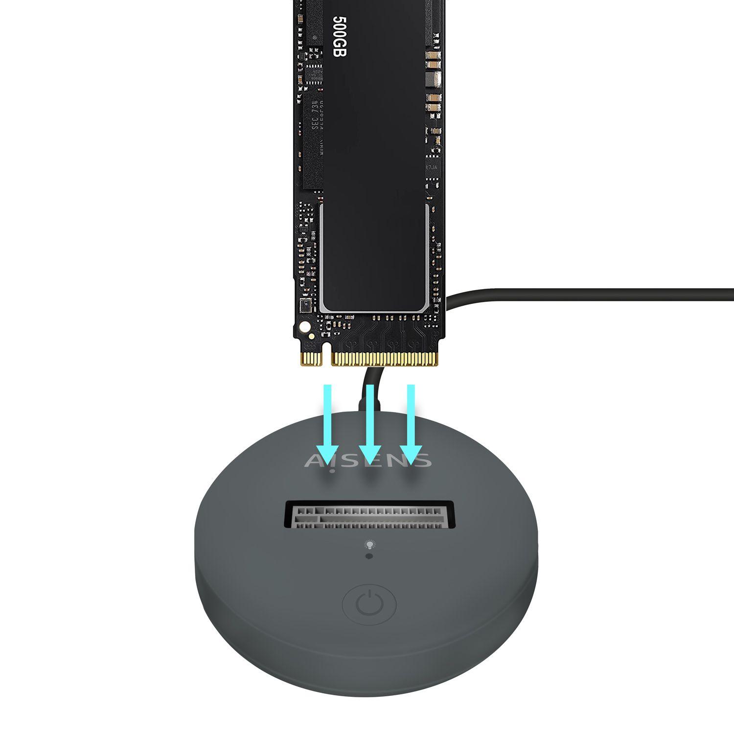 Docking Station M.2 AISENS ASUC-M2D014-GR (2 TB - M.2 - SATA - Cinzento) — miniatura 3