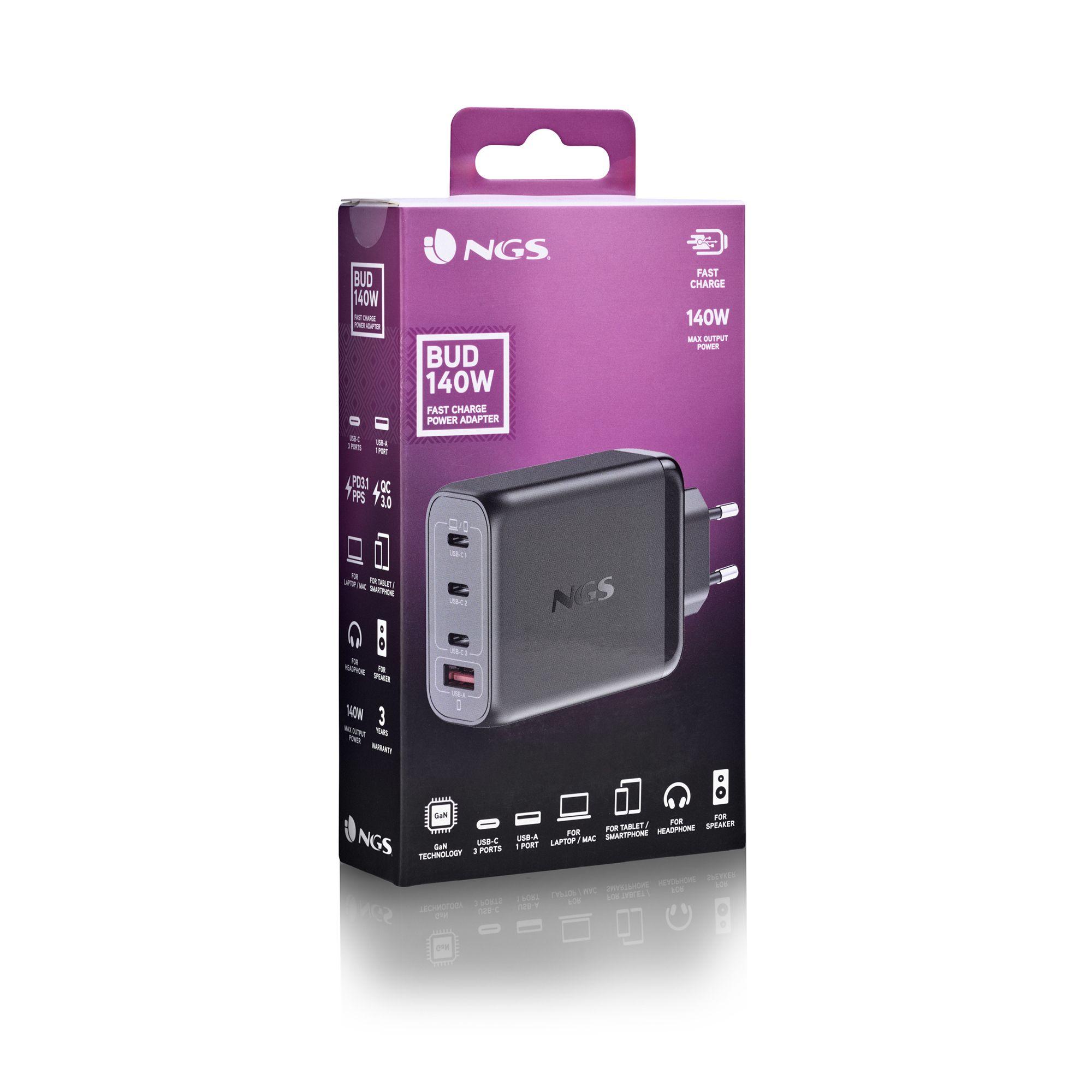 Carregador de Parede NGS BUD140W (Universal - Tipo F - Preto), miniatura 5