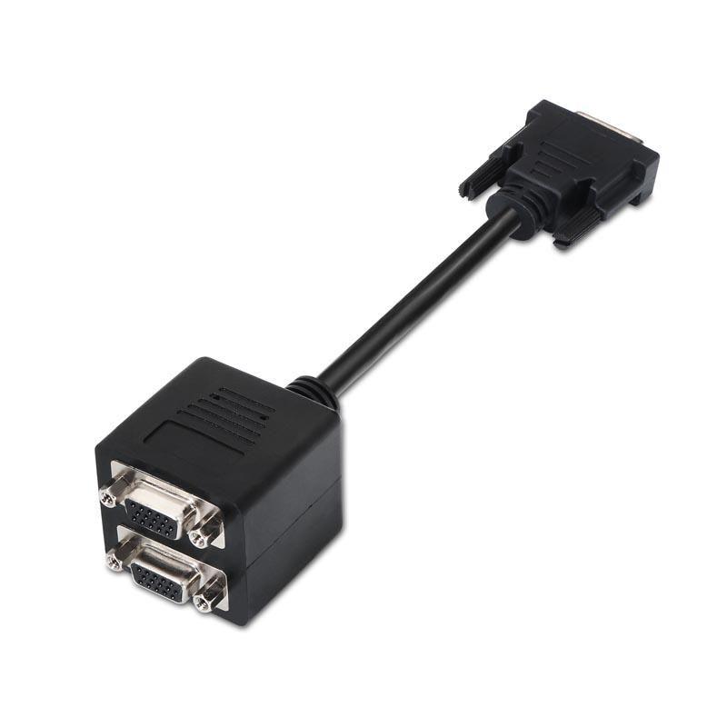 Cabo Adaptador Bifurcador DVI para VGA NANOCABLE 10.15.1950 (0,2 m - 2x VGA - Preto), miniatura 4