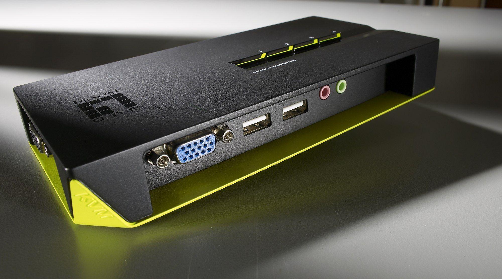 Switch KVM LEVELONE KVM-0421 (Preto e Verde) — miniatura 3