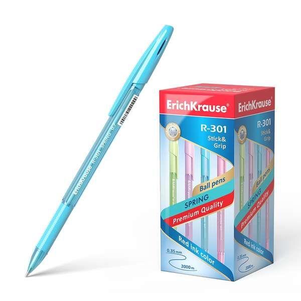 Caneta Esferográfica ERICHKRAUSE R-301 Spring Stick&Grip (Azul)