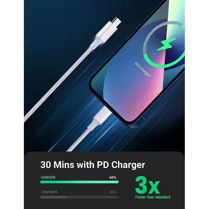 Cabo UGREEN US171 (1 m - USB C/Lightning - USB C - Branco), miniatura 4