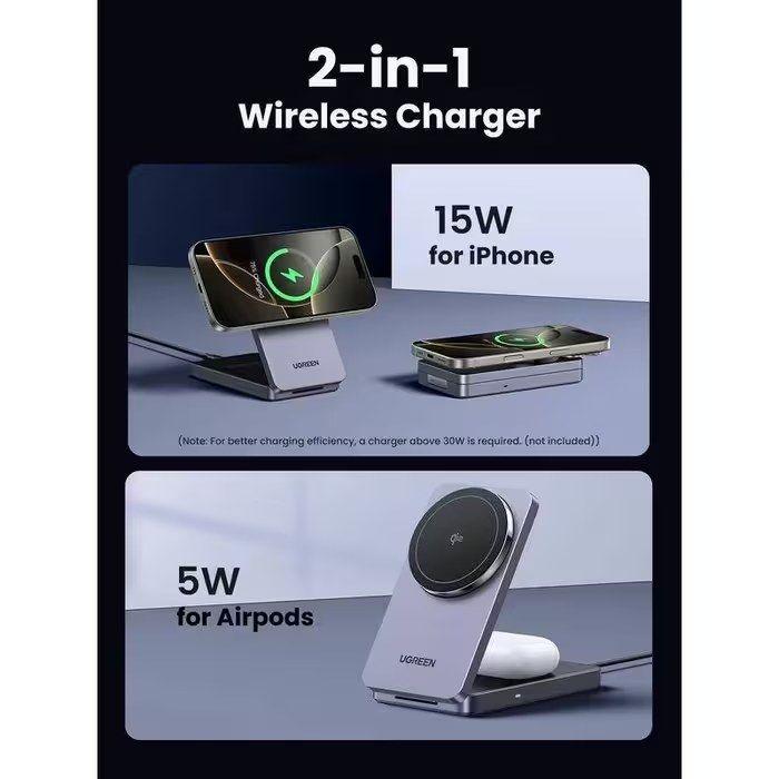 Carregador Sem Fios UGREEN W706 MagFlow (Qi2 - Preto), miniatura 4
