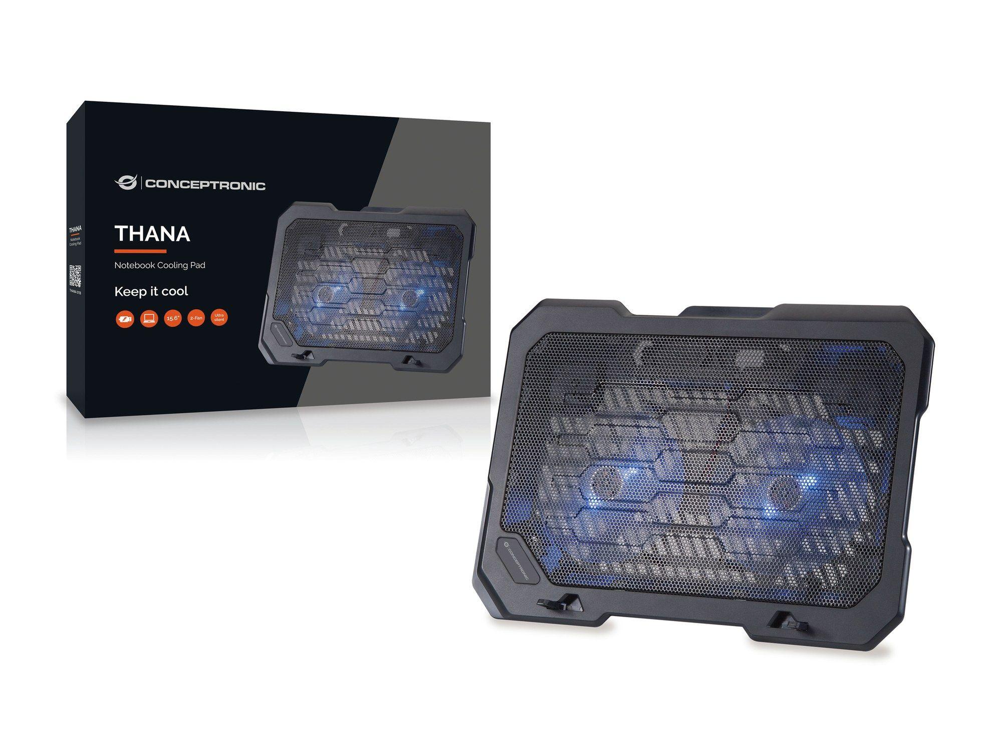 Base de Refrigeração para Portátil CONCEPTRONIC THANA01B (39,6 cm - 1000 RPM - 125 mm - Preto), miniatura 2