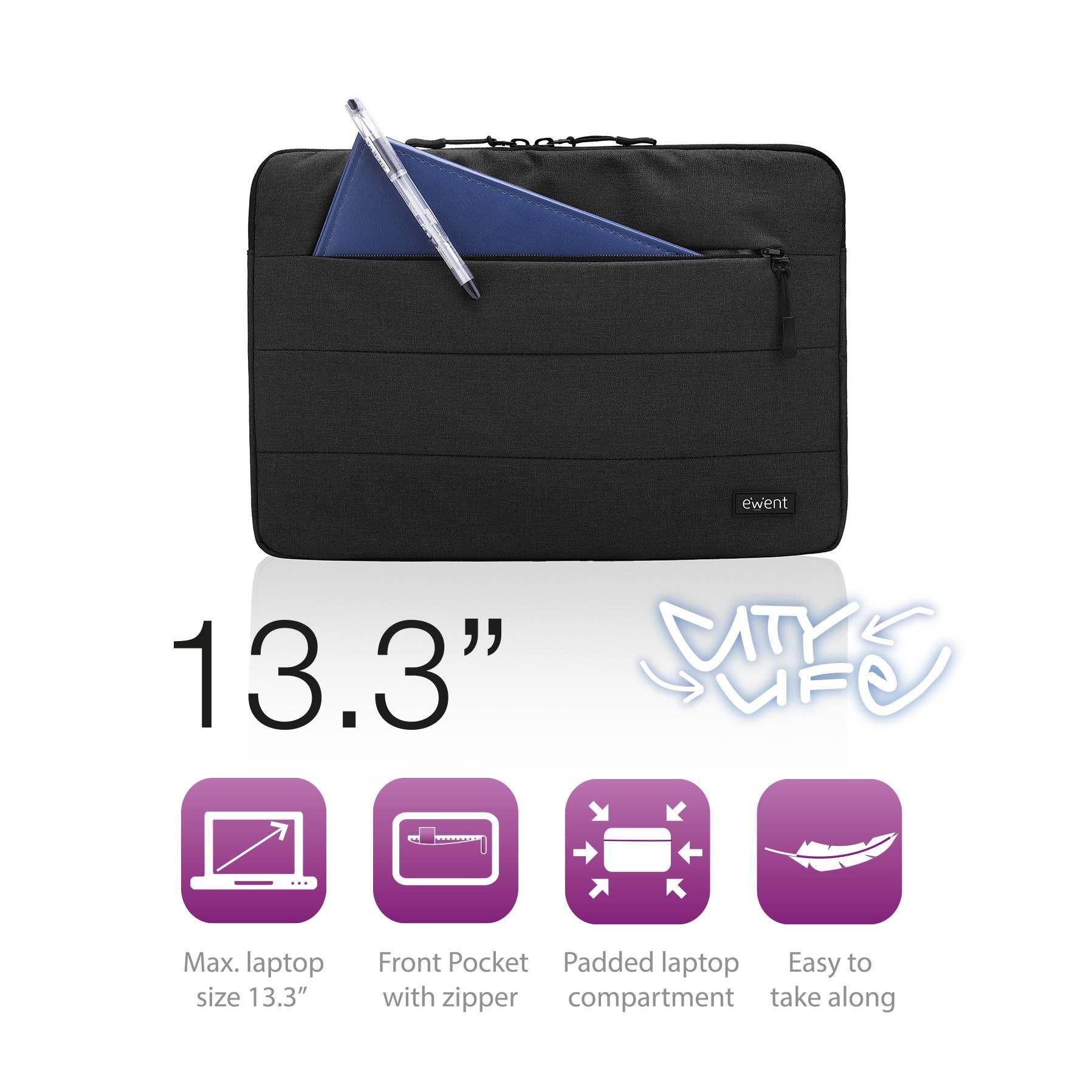 Bolsa para Portátil EWENT EW2520 (13,3" - Poliéster - 33,8 cm - Preto), miniatura 4