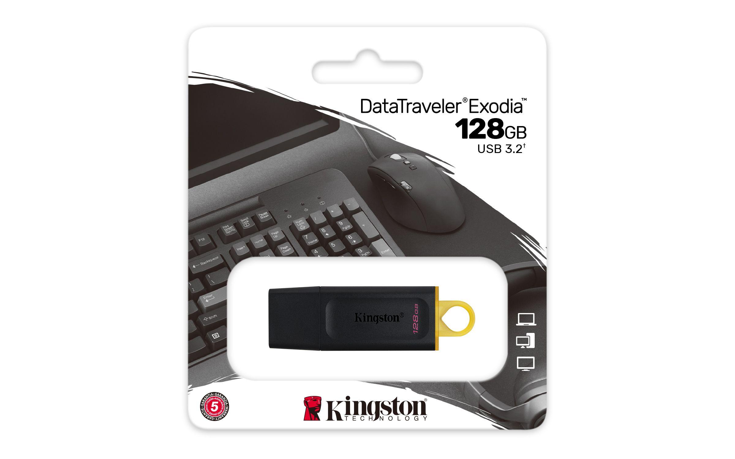 Pen USB KINGSTON DataTraveler Exodia (128 GB - Tampa - USB Tipo-A - Preto), miniatura 5