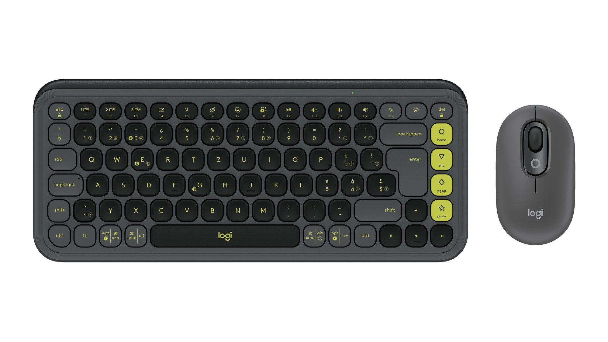 Conjunto de Teclado e Rato LOGITECH POP ICON COMBO (Suíço - Teclas tesoura - Mini - Grafite)