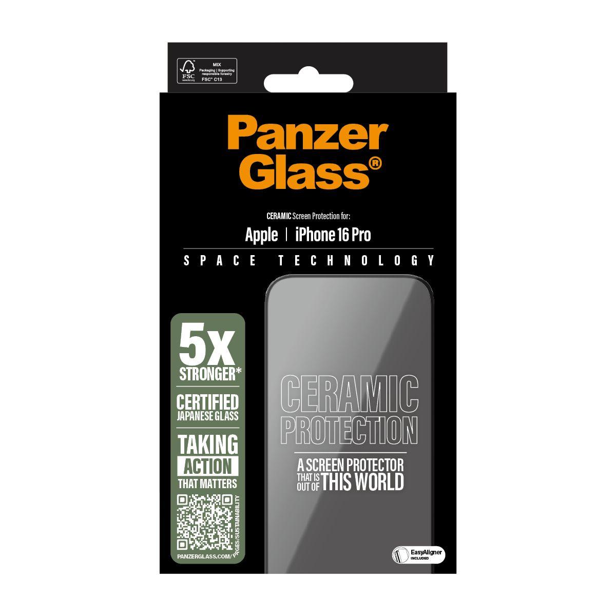 Proteção de Ecrã PANZERGLASS Ceramic iPhone 16 Pro UWF (Apple iPhone 16 Pro - Apple - Transparente), miniatura 3