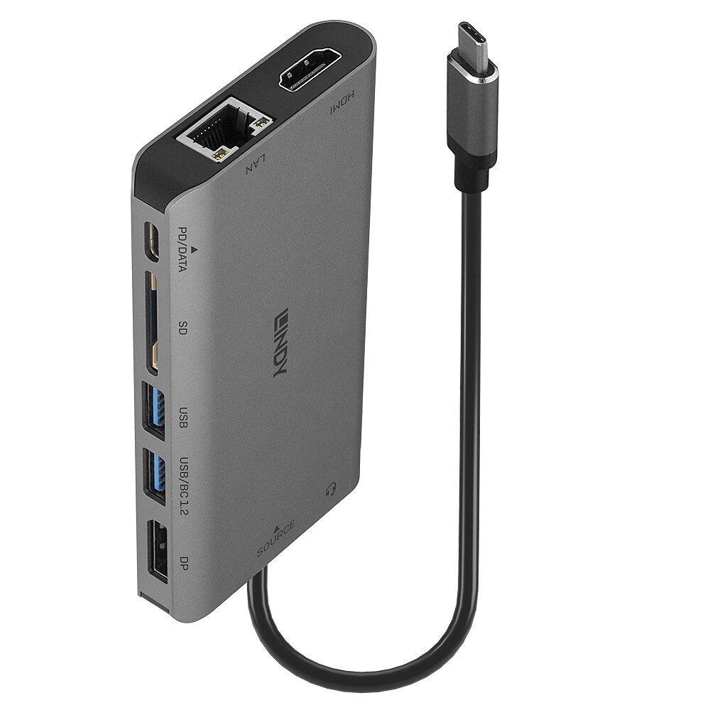 Base de Ligação USB-C LINDY 43323 (Preto/Cinzento)