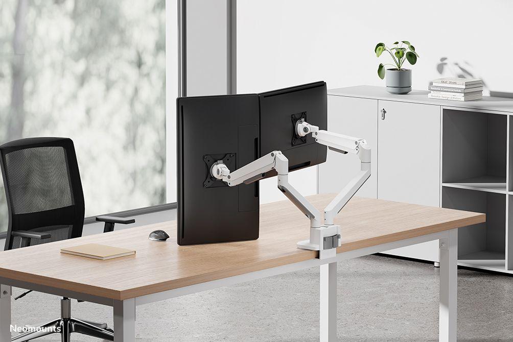 Suporte de Secretária para 2 Monitores NEOMOUNTS DS70-250WH2 (17–32″ - 9 kg por monitor - Branco), miniatura 16