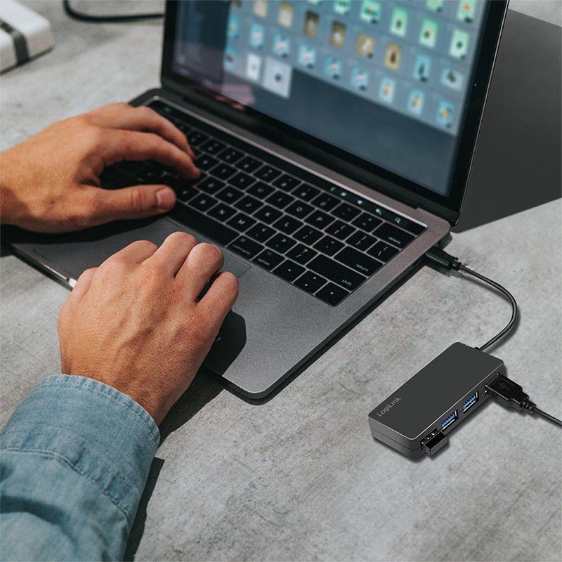 Hub USB LOGILINK UA0396 (0,15 m - Preto), miniatura 4