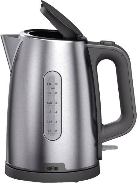 Jarro Elétrico BRAUN WK 1500 GY (2200 W - 1,7 l - Aço inoxidável - Cinzento/Inox)