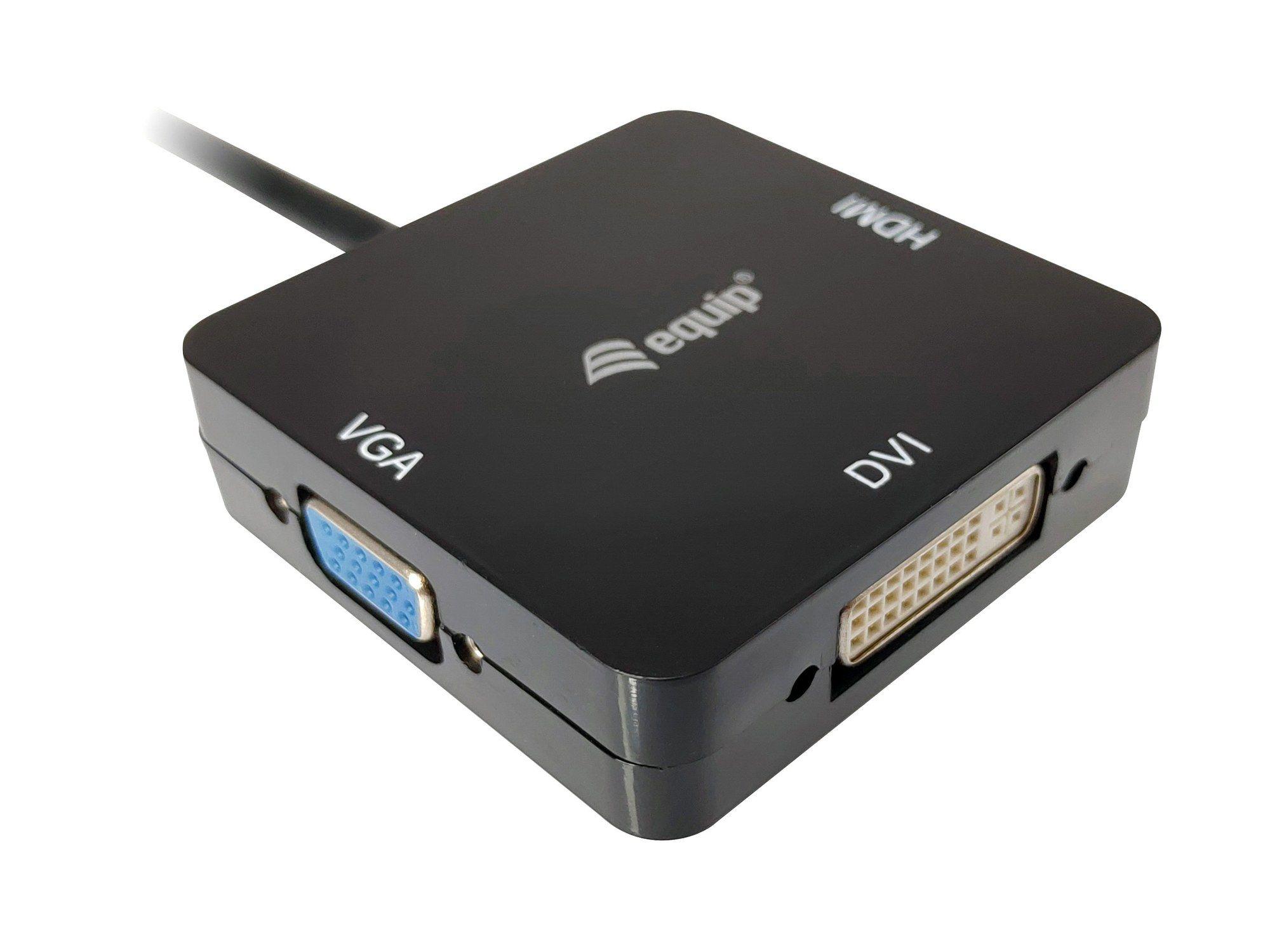 Adaptador de Vídeo EQUIP 133439 (0,15 m - Mini DisplayPort - DVI-D + VGA - Preto), miniatura 3