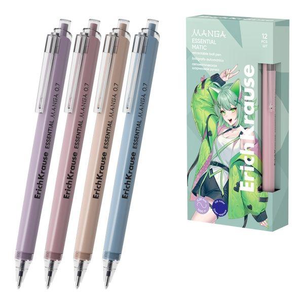 Caneta Esferográfica Retrátil ERICHKRAUSE Essential Matic Manga (Azul)
