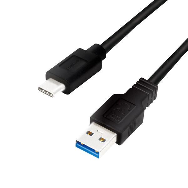 Cabo USB LOGILINK CU0170 (2 m - USB C - USB A - Preto)