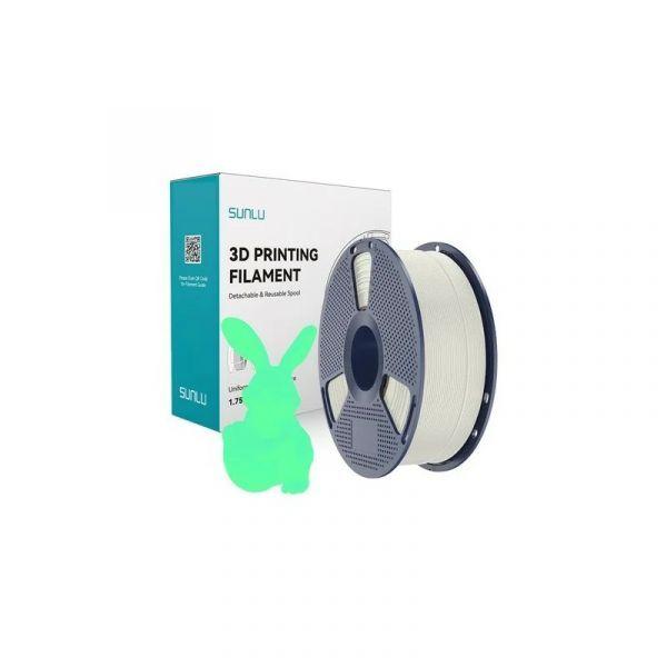 Filamento SUNLU PLA Glow W-G (Branco e Verde)