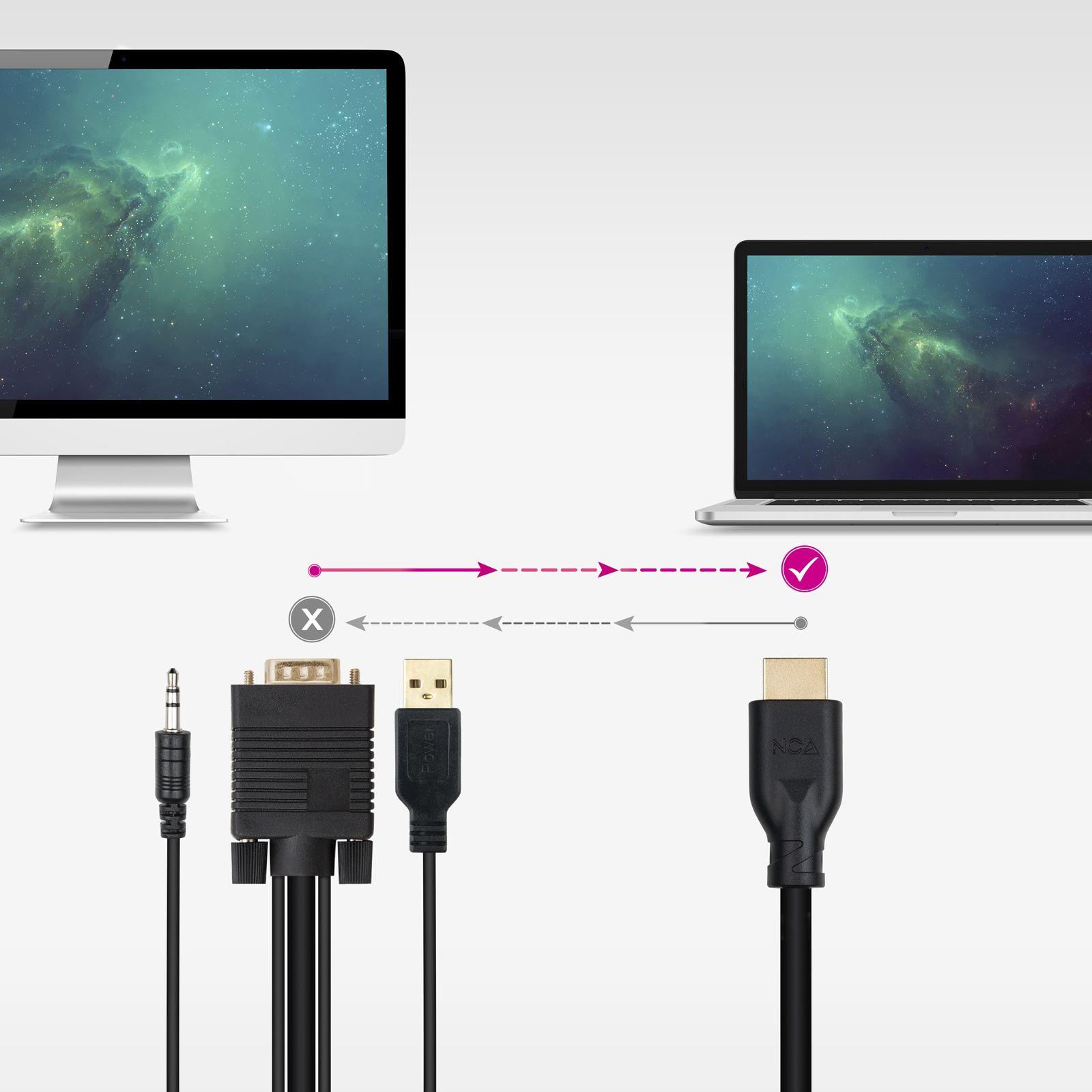 Cabo Conversor VGA para HDMI NANOCABLE 10.15.4612 (1,8 m - 60 Hz - Preto) — miniatura 4