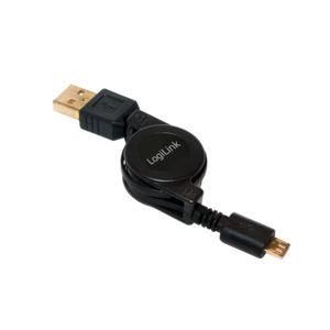 Cabo USB LOGILINK CU0090 (0,75 m - Micro-USB B - USB A - Preto)