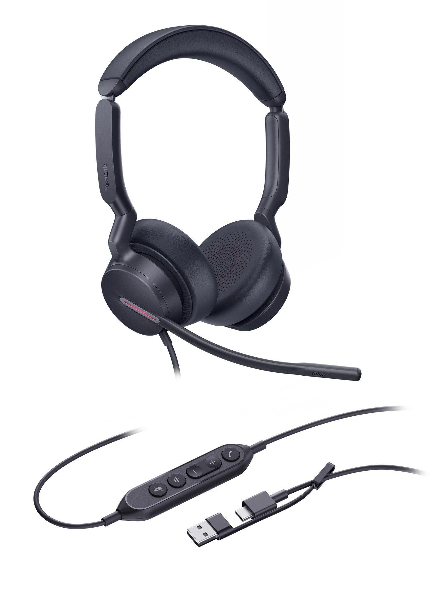 Headset YEALINK UH46 Dual UC USB-C/A (Binaural - Com fios - Supra-aural - Preto), miniatura 2