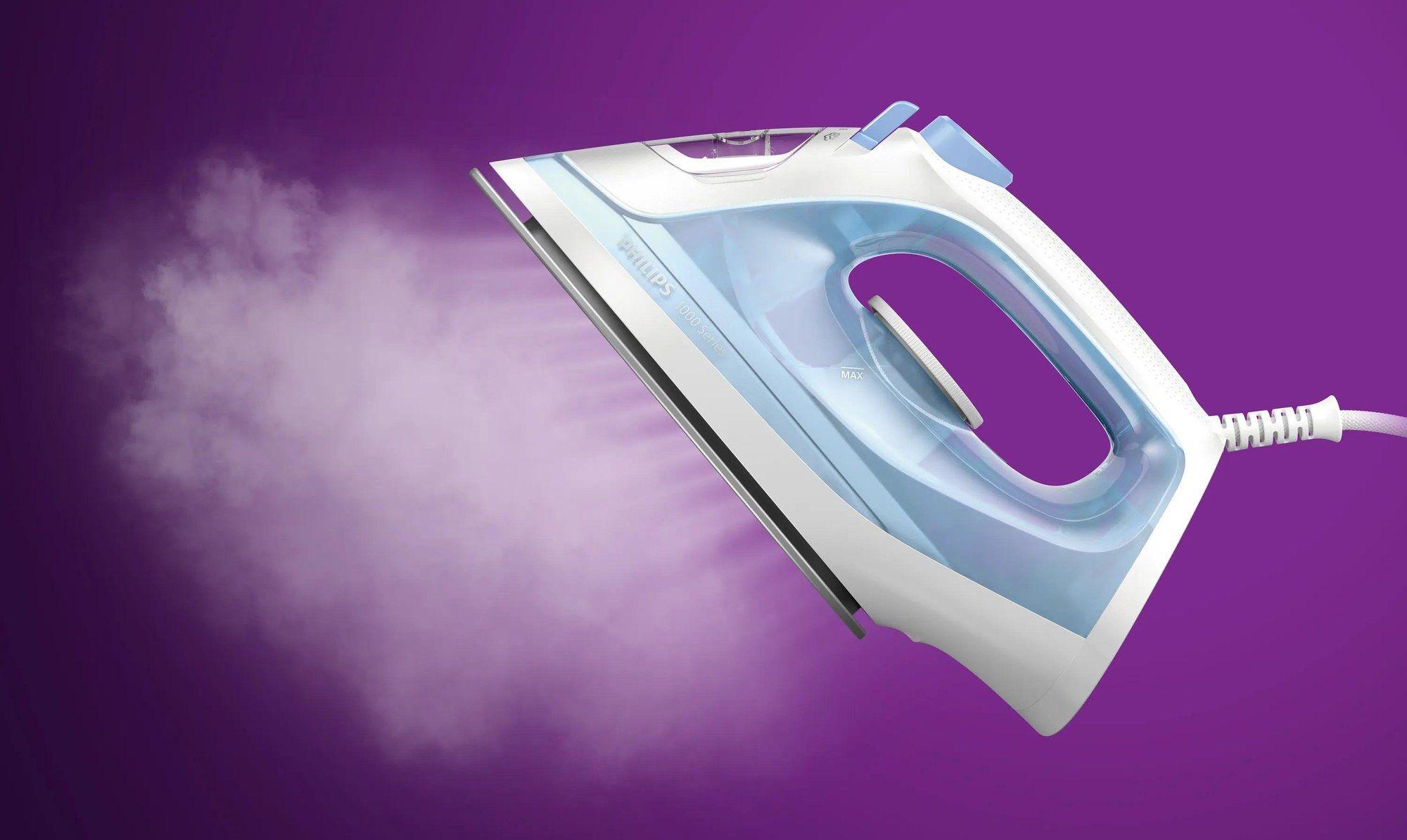 Ferro de Engomar a Vapor PHILIPS 1000 Series DST1030/20 (2000 W - 0,25 l - Base antiaderente - Azul e Branco) — miniatura 3
