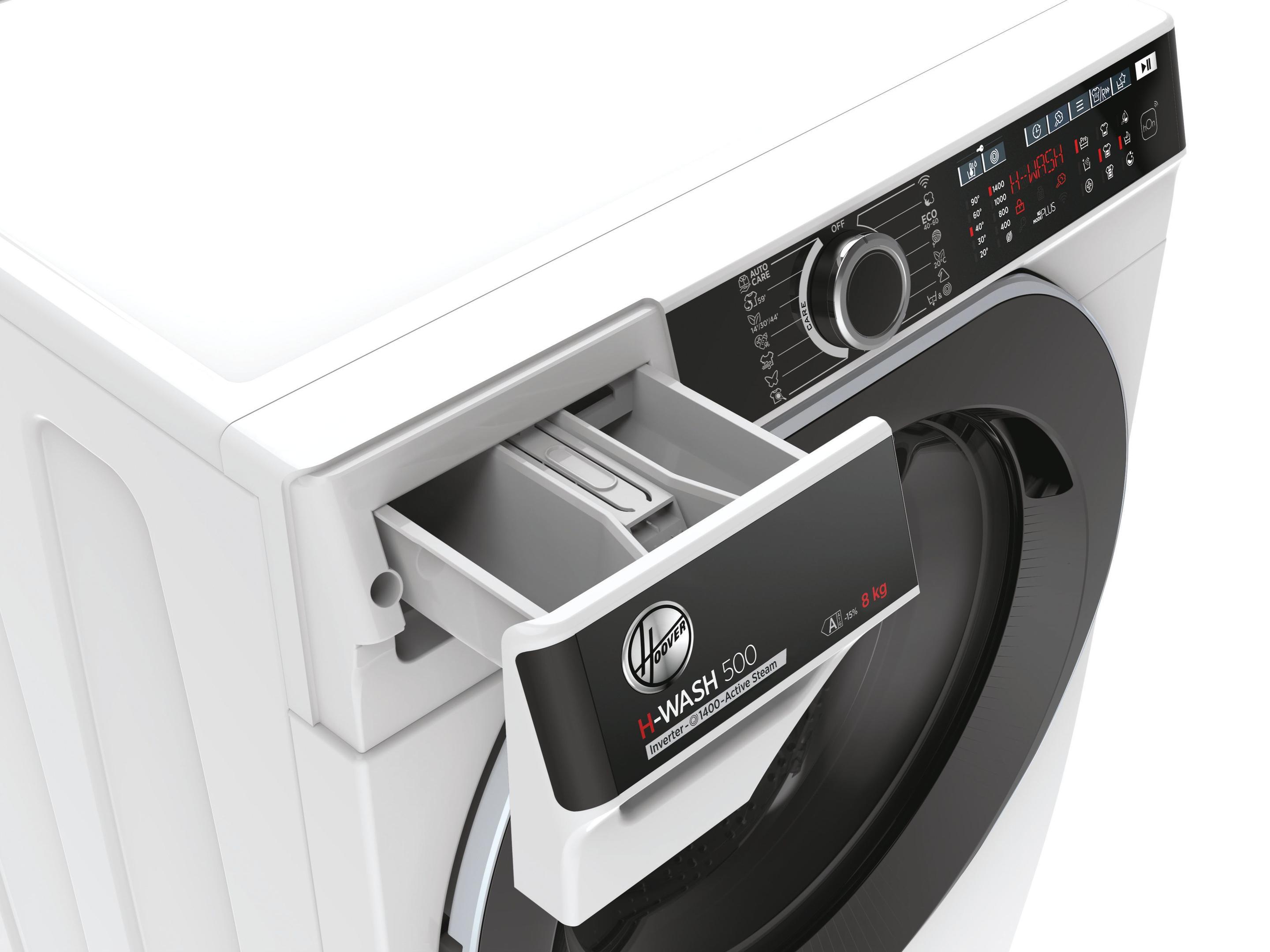 Máquina de Lavar Roupa Independente HOOVER H-WASH 500 HWP48AMBC7/1-S (1400 RPM - B - 44 l - Branco), miniatura 8