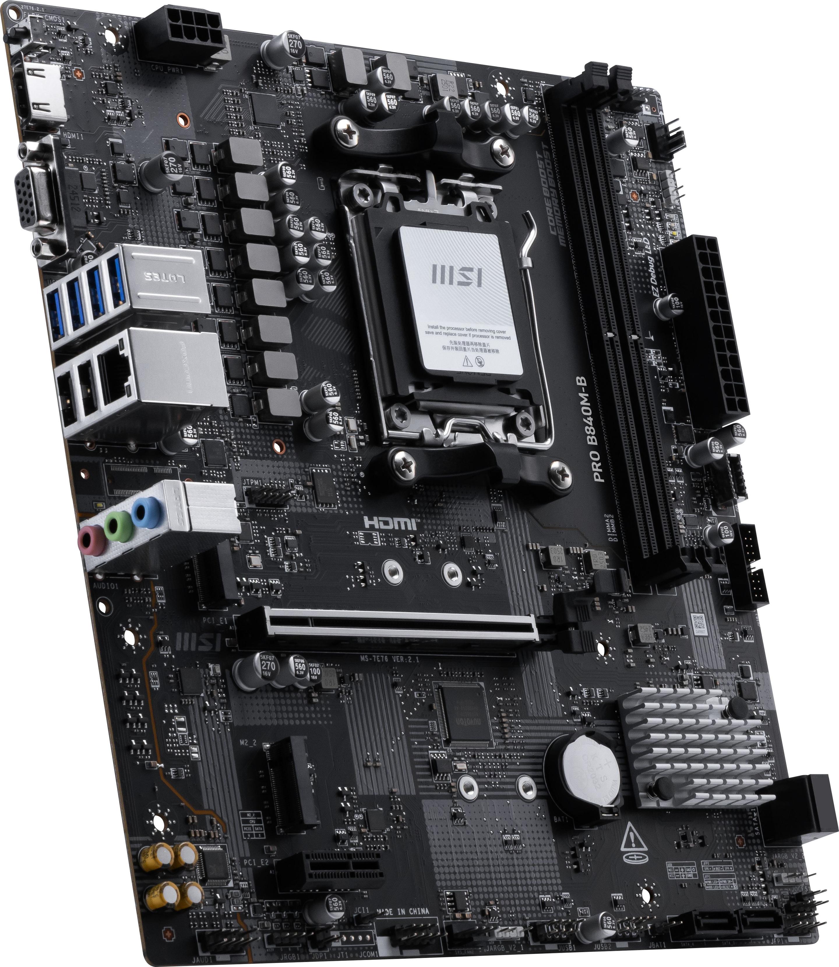 Motherboard MSI PRO B840M-B (AM5 - micro ATX - DDR5-SDRAM - Preto), miniatura 5