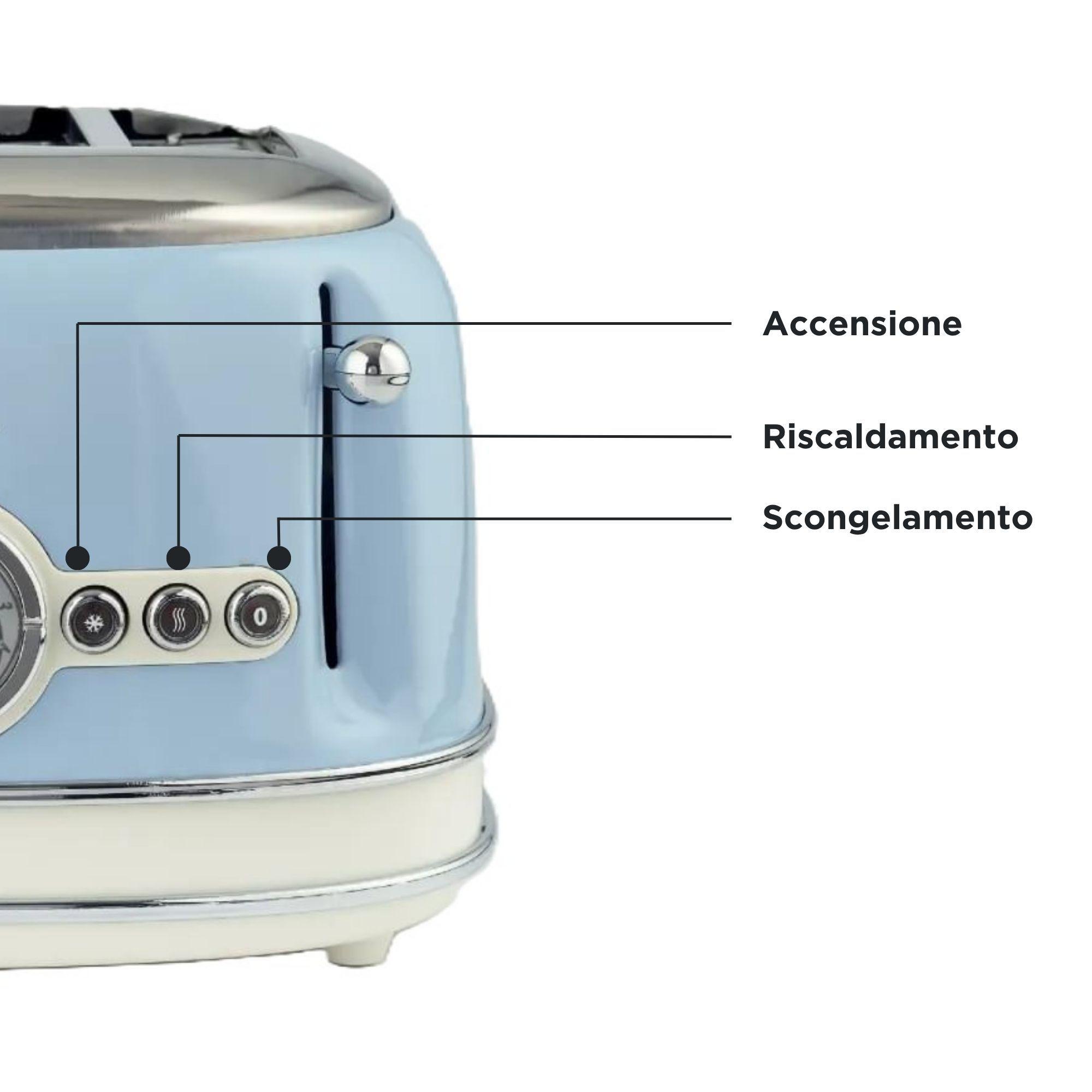Torradeira ARIETE 0156/05 (1600 W - 4 fatias - Metal - Azul Claro), miniatura 3