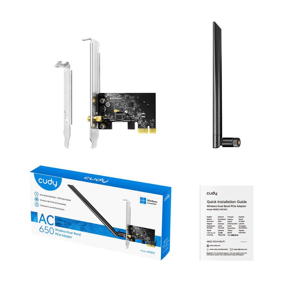 Placa de Rede PCIe CUDY WE650 1.0 (Wi-Fi 5 - 433,2 Mbit/s - 2,4 GHz / 5 GHz - Preto) — miniatura 2