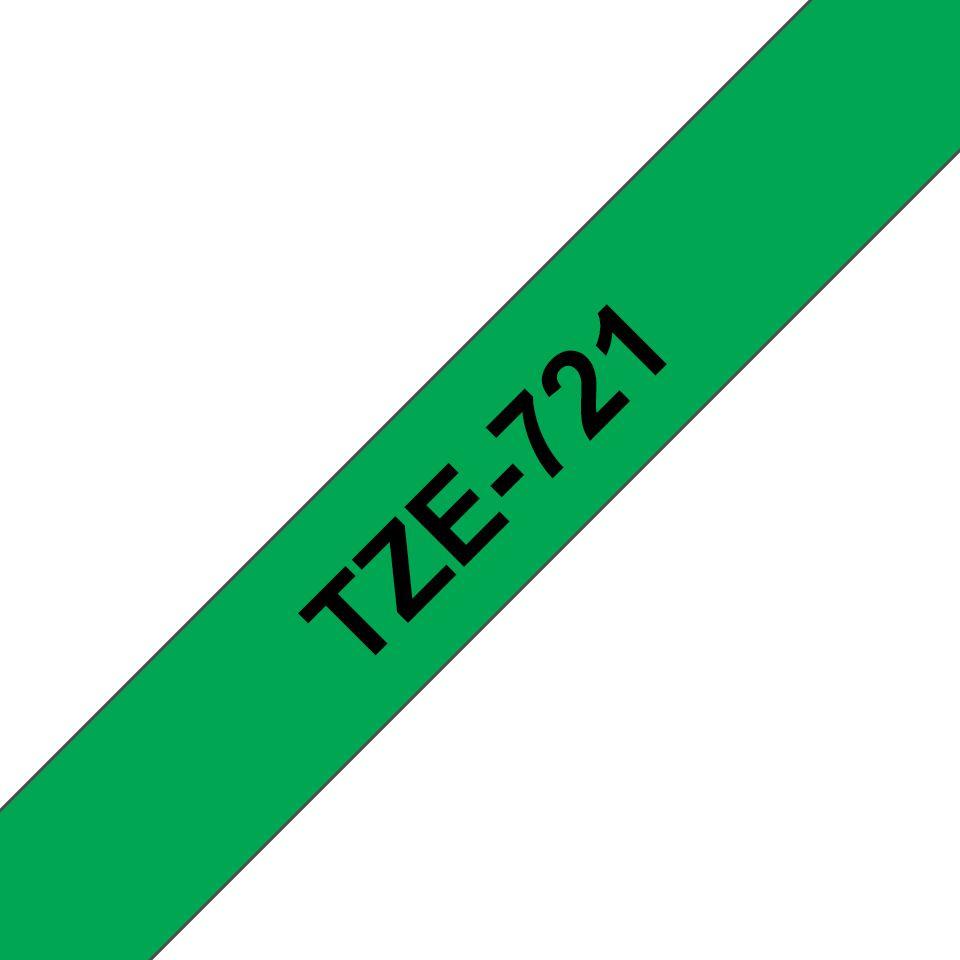 Fita Laminada BROTHER TZe-721 (Preto sobre Verde)