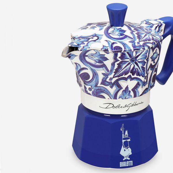 Cafeteira Italiana BIALETTI Moka Express D&G Blu Mediterraneo (Azul e Branco), miniatura 4