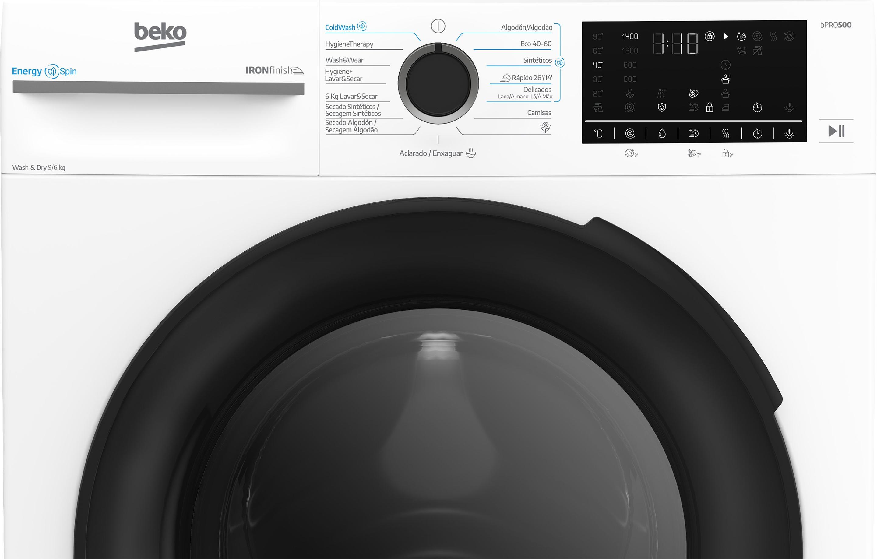 Máquina de Lavar e Secar Roupa Independente BEKO BM5DFT49437WB (B - 9 kg - 6 kg - Branco) — miniatura 4