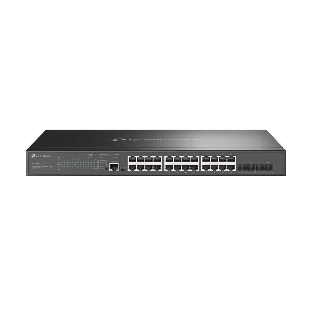 Switch de Rede TP-LINK JetStream TL-SG3428MP (Gigabit Ethernet - 10, 100, 1000 Mbit/s - 12 MB - Preto)