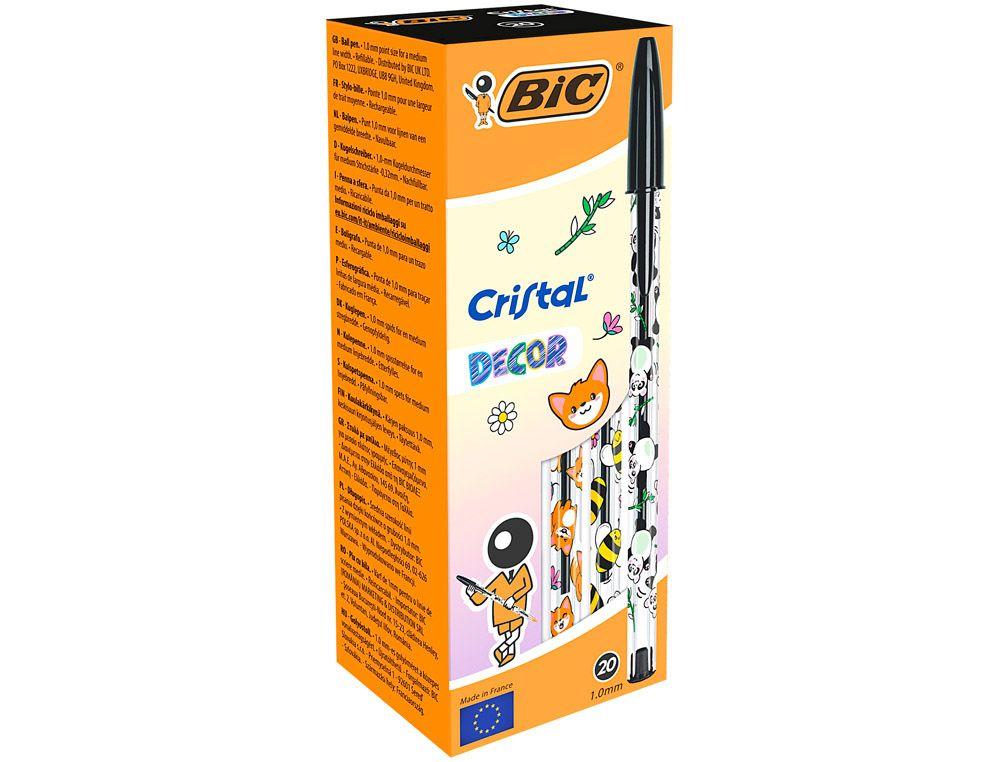 Esferográfica BIC Cristal Decor Kawaii (20 unidades - Ponta de 1 mm - Tinta preta), miniatura 2