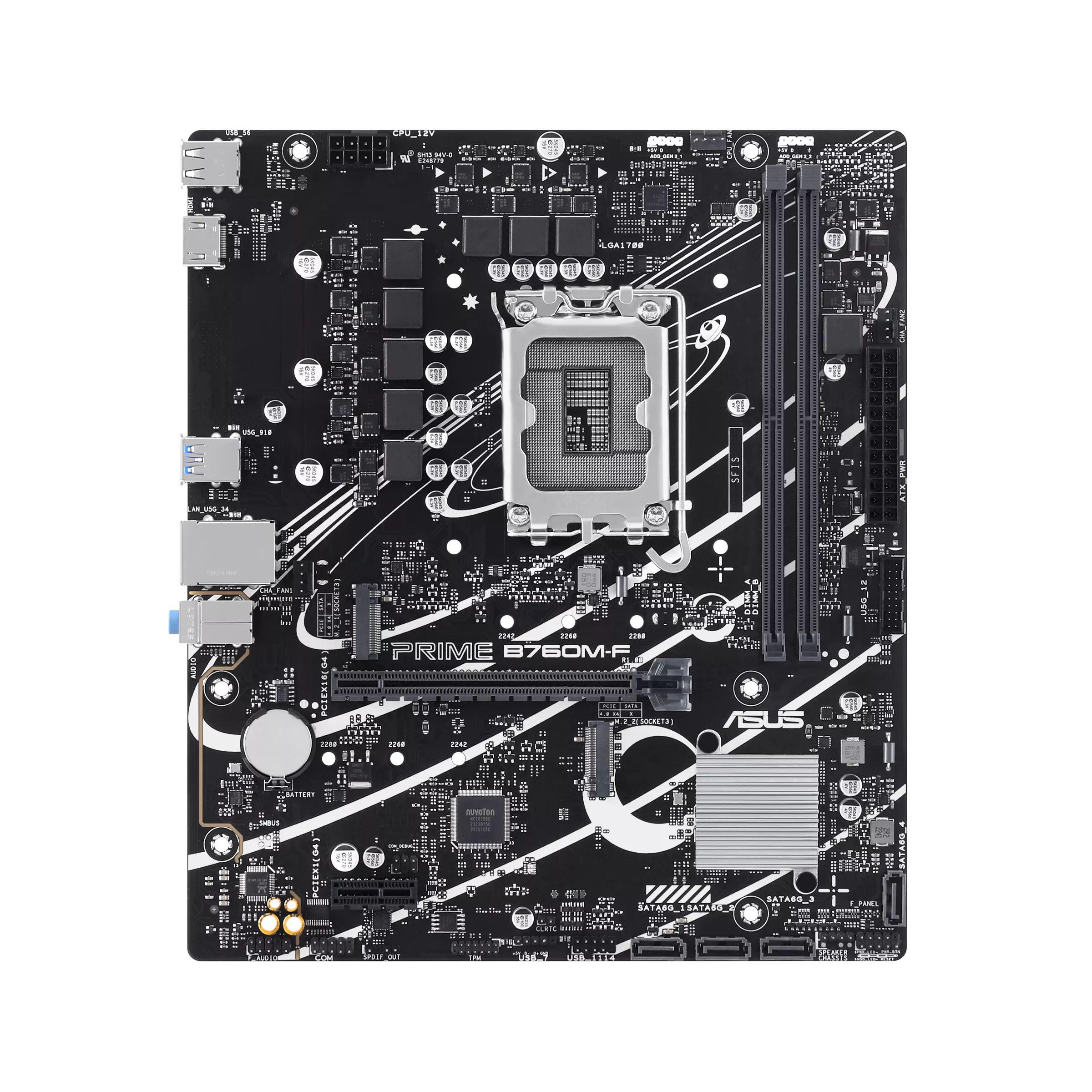 Motherboard ASUS PRIME B760M-F (LGA 1700 - micro ATX - Duplo canal)