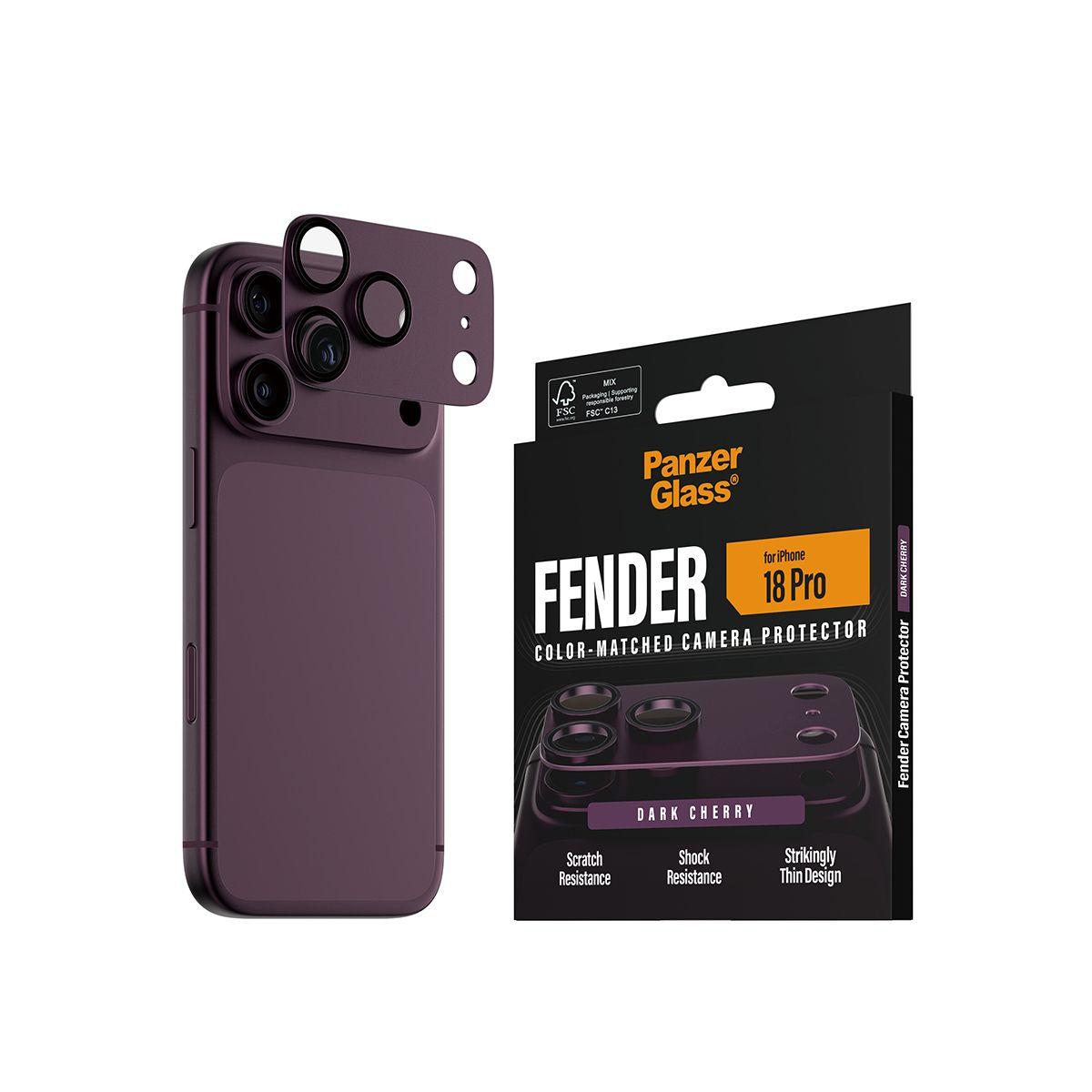 Protetor de Lentes de Câmara PANZERGLASS Fender (Apple iPhone 18 Pro - Silicone - Cereja Escuro), miniatura 6