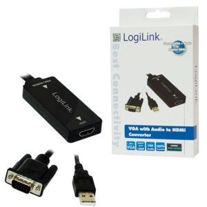 Conversor VGA para HDMI LOGILINK CV0060 (0,2 m - HDMI 1.3a - VGA macho, USB macho - Preto), miniatura 3