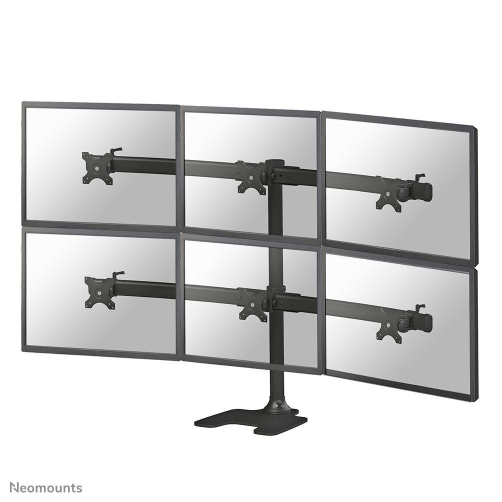 Suporte de Secretária para 6 Monitores NEOMOUNTS FPMA-D700DD6 (100 x 100 mm - 75 x 75 mm - 68,6 cm - Preto)