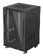 Armário Rack de Chão LANBERG FF01-6618-12B (19" - 18U - 600 x 600 mm - Porta de vidro - Preto)