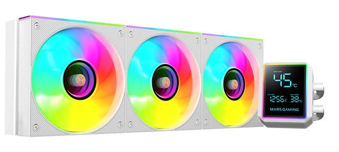 Sistema de Refrigeração Líquida para CPU MARS GAMING ML-LCDPRO360W (360 mm - LCD 2,8″ - ARGB - Branco)