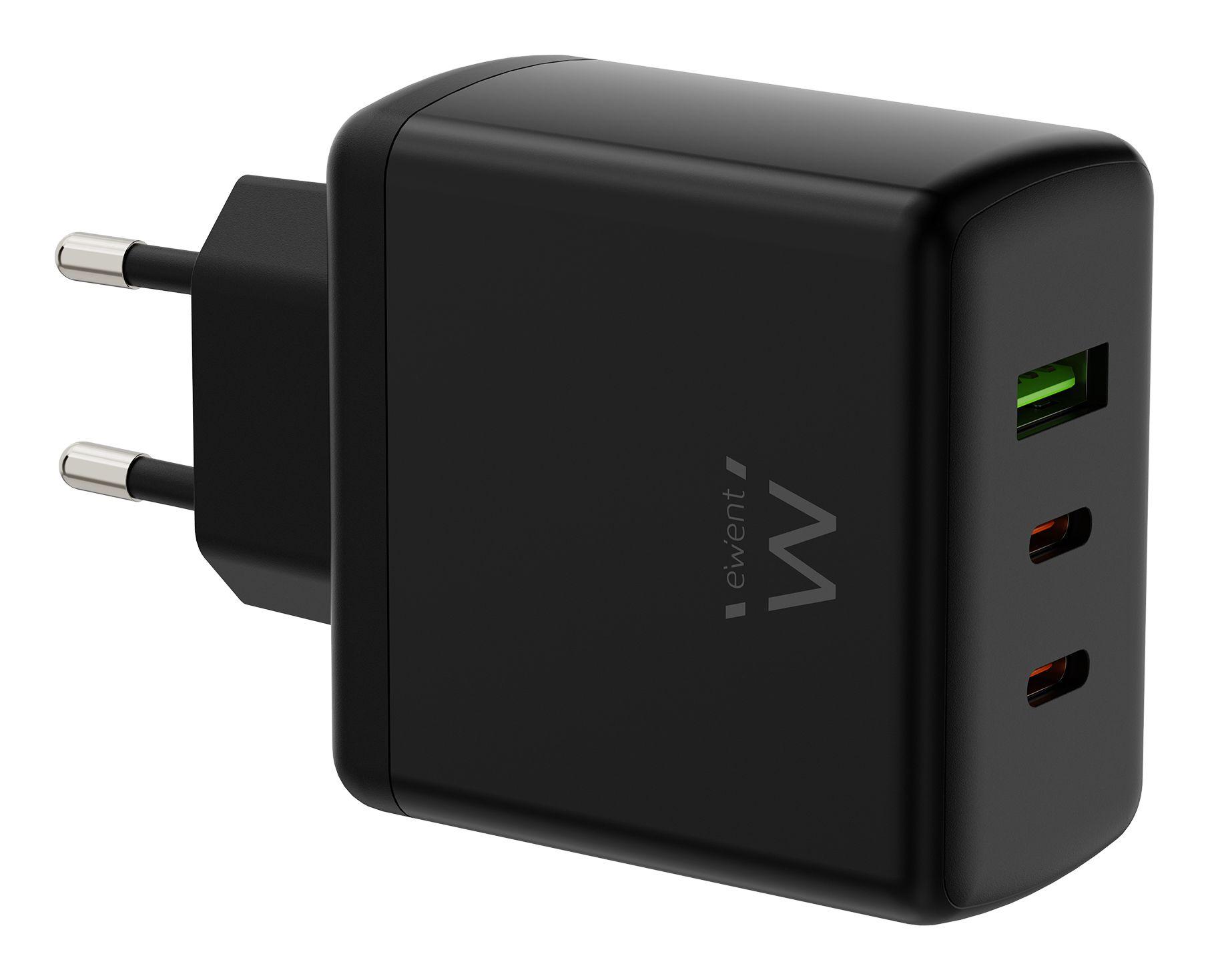 Carregador USB-C EWENT EW1331 (65 W - Preto)