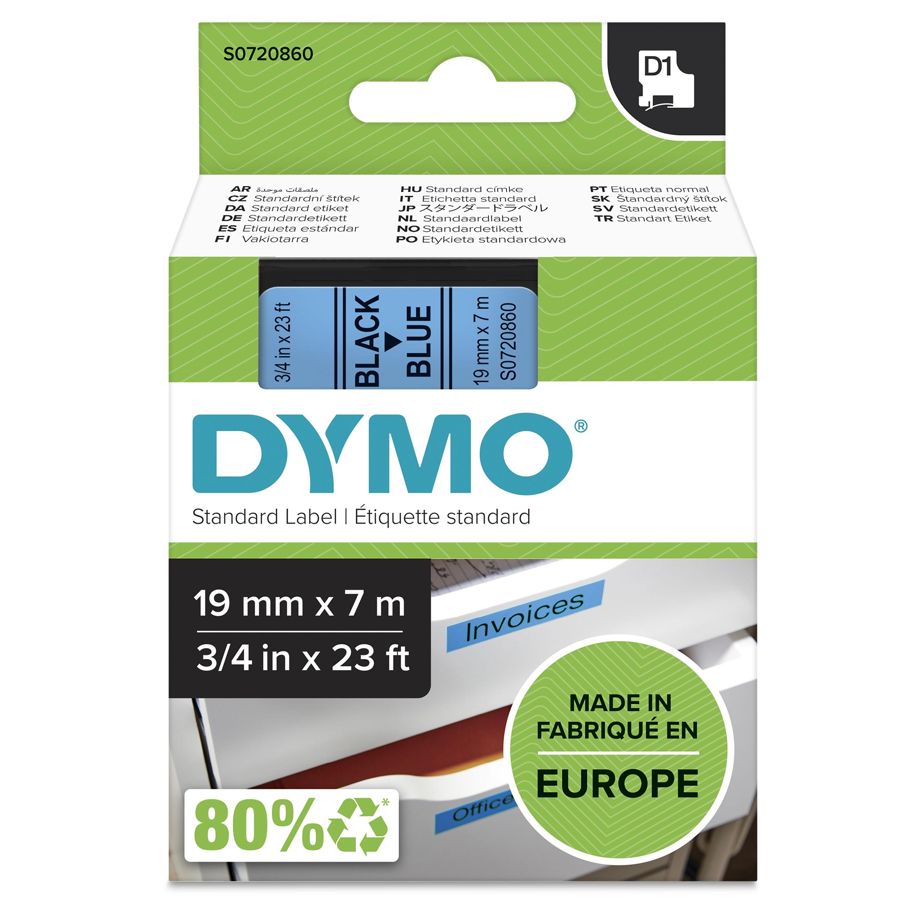 Fita de Impressão DYMO D1 (Preto sobre Azul)