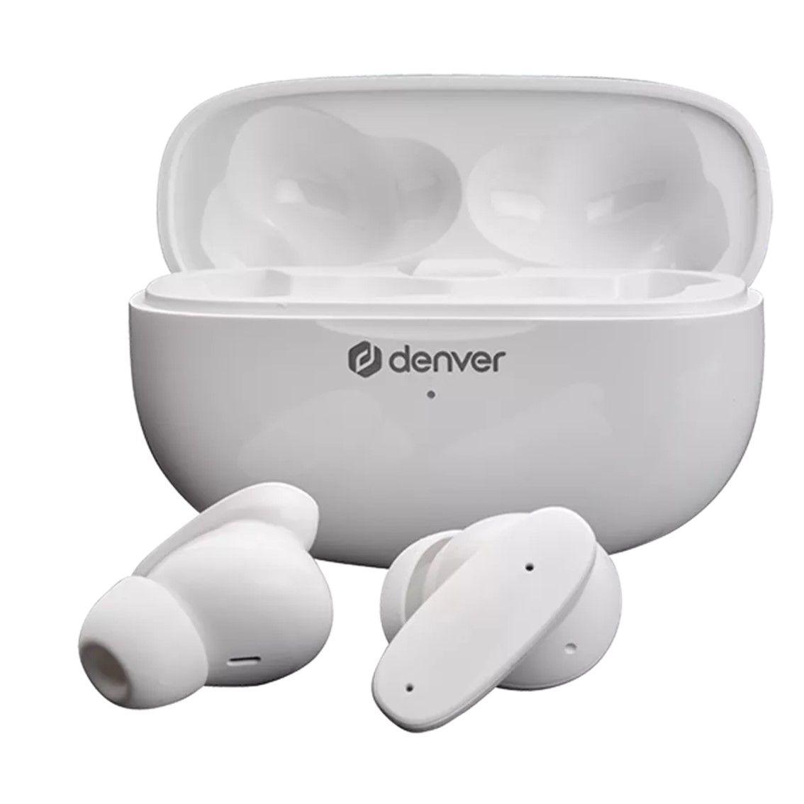 Auscultadores DENVER TWE-49ENC (Binaural - True Wireless Stereo - Intra-aural - Branco)