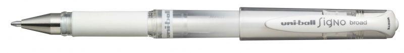 Caneta Roller de Tinta Gel UNIBALL Signo Broad UM-153 (Plástico - Branco)