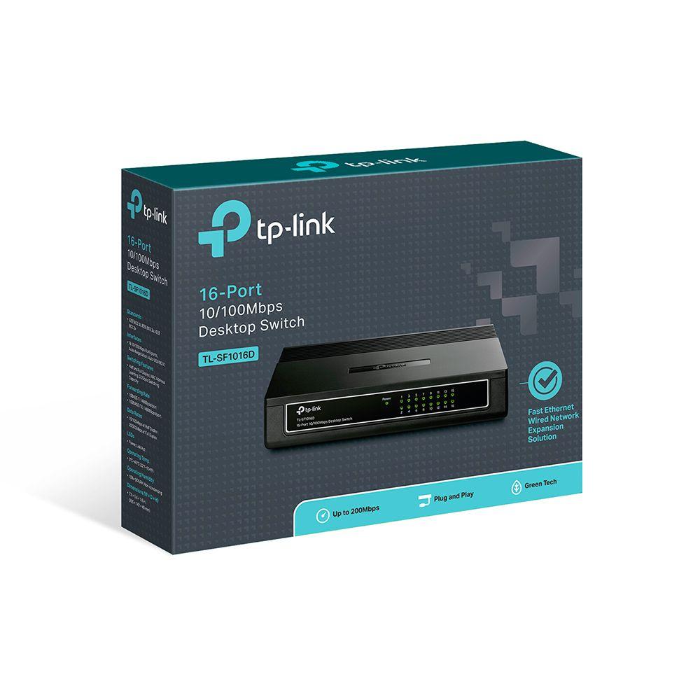 Switch TP-LINK TL-SF1016D (Fast Ethernet - 3,2 Gbit/s - Preto) — miniatura 4