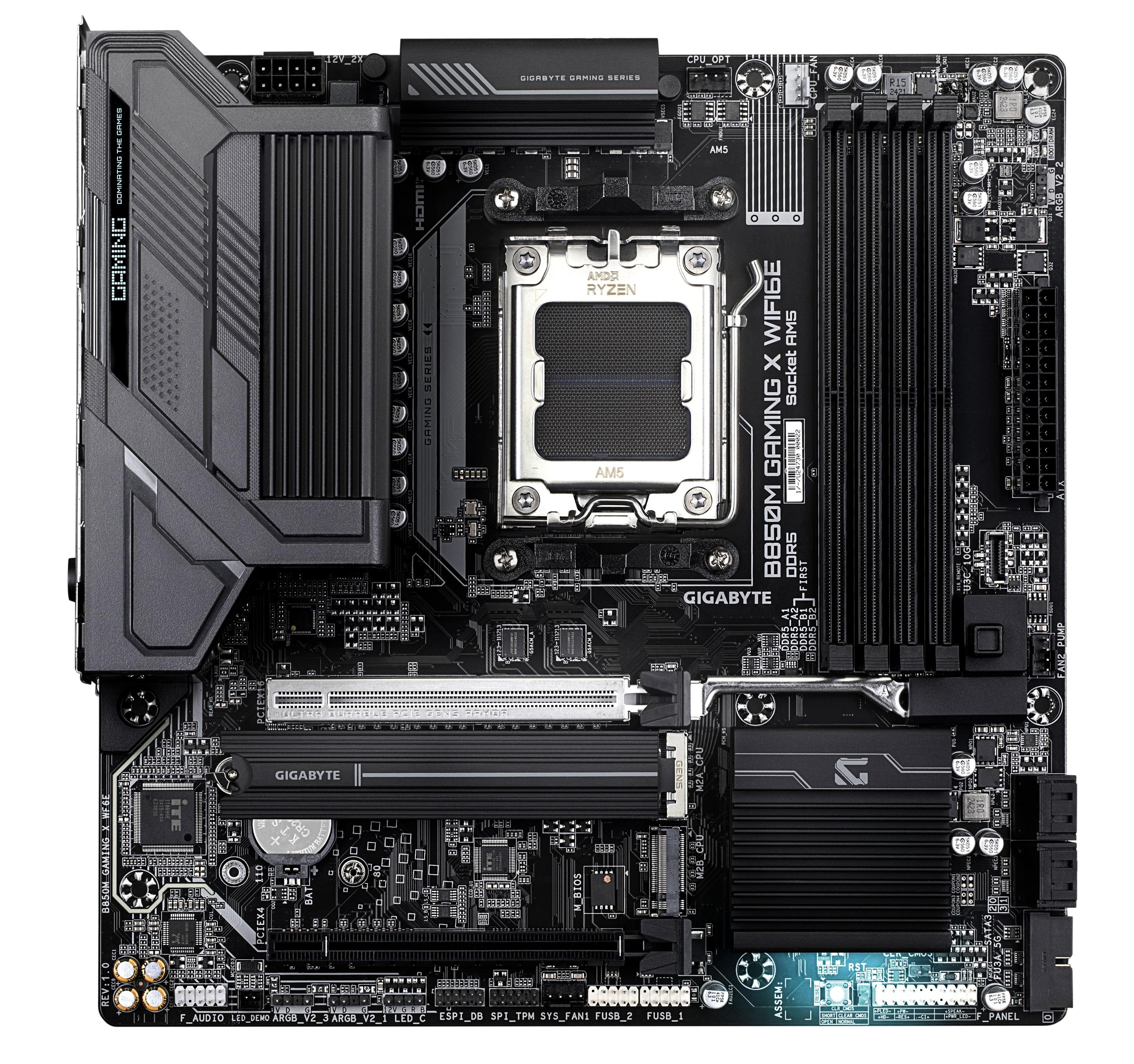 Motherboard GIGABYTE B850M GAMING X WIFI6E (AM5 - micro ATX - Duplo canal - Castanho), miniatura 2